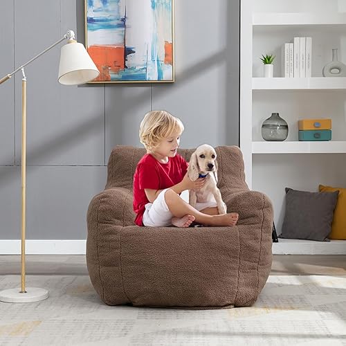 Miniatura 3 de HSONLINE Puf de 3 pies, acolchado suave relleno con relleno, lujoso puf con espuma de alto rebote para adultos y niños, sofá perezoso de felpa para