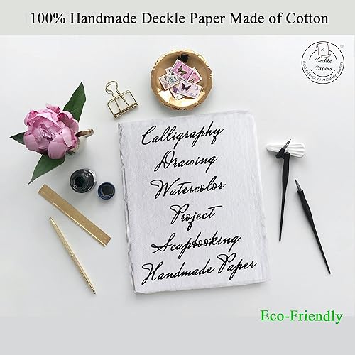 Miniatura 10 de E-Tailor Hojas de hojas sueltas de algodón hechas a mano para bocetos, pintura, invitaciones, trabajo de arte, niños, 130 GSM, blanco marfil