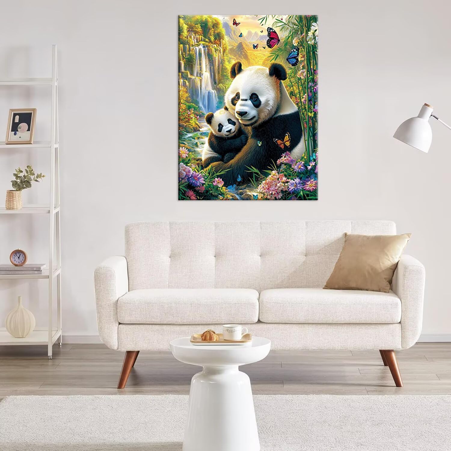 Hyupuanj Zestaw do malowania diamentami 5D DIY Scenic Panda, 91 x 122 cm h