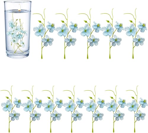 HFYZZ 12 piezas de flores artificiales para centros de mesa flotantes, mini flores de orquídeas falsas para el hogar, bodas, centros de mesa,