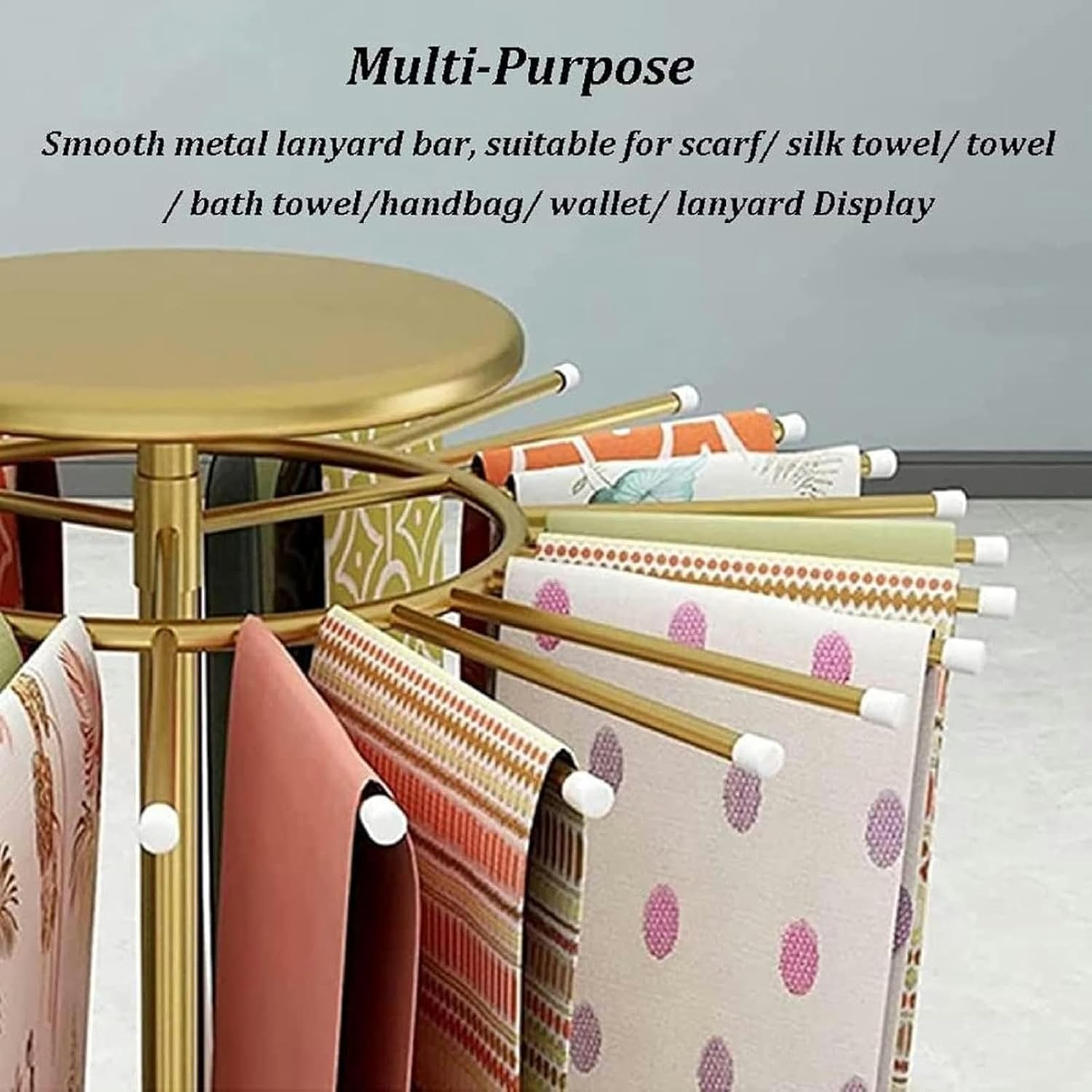 Metal Scarf Rack Stand Adjustable Height for Clothing Store Commercial Home Display