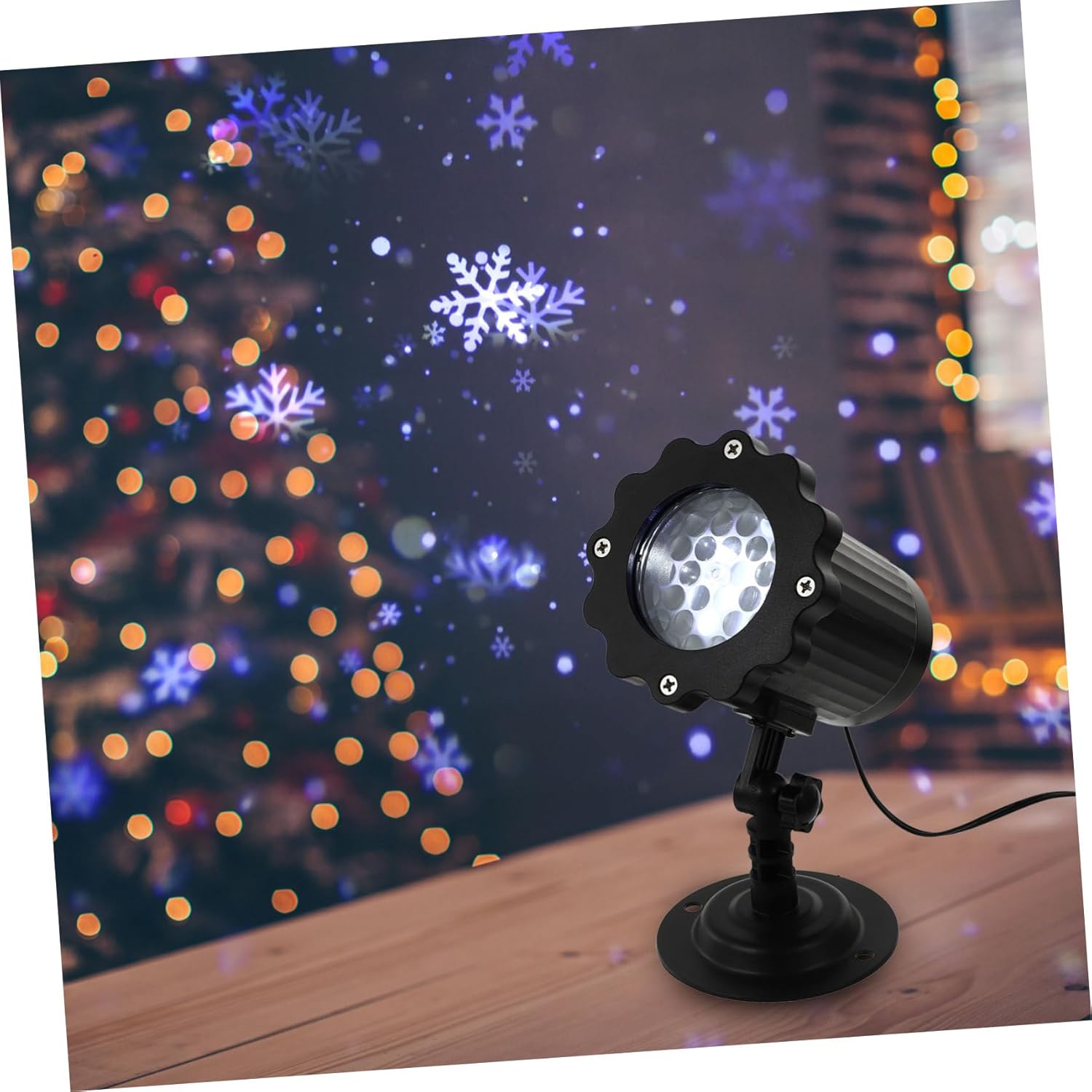 Balacoo 1Pc Christmas Snowflake Projector Light LED Atmosphere Lamp for Indoor Outdoor Use Creative Winter Scene Decoration Snowflake Projection for Holiday