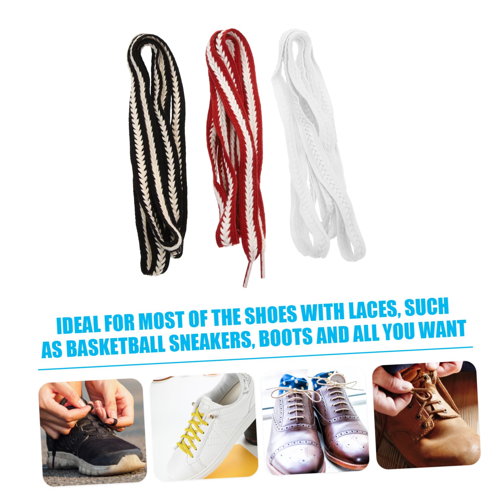 12pares Cordones De Zapato Cordones Anchos Para Zapatillas Deportivas Para Calzado Casual y Deportivo