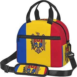 Flag of Moldova Printed Insulated Lunch Bag Suitable for Office Workers and Students