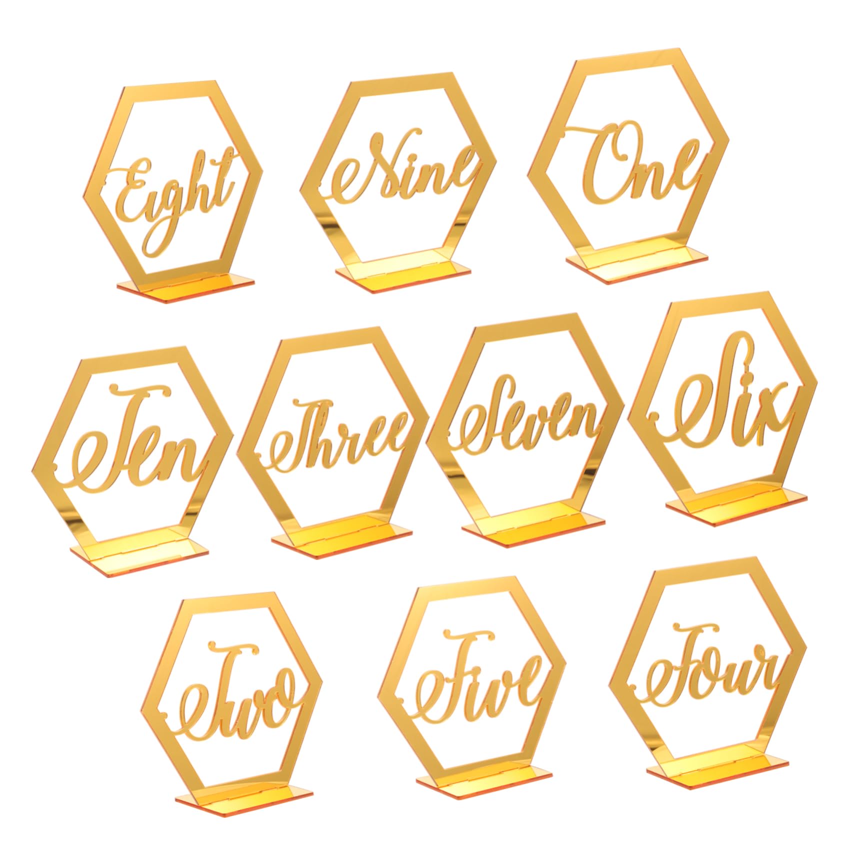 SOLUSTRE 10PCS Table Numbers for Weddings Events Elegant Reserved Signs with Modern Design for Restaurants Banquets and Parties Identification