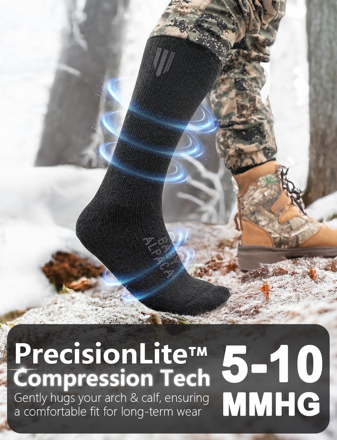 Alpaca Wool Heavyweight Thermal Boot Socks Hunting Hiking Working Thick Cold Weather Cushioned - Image 6