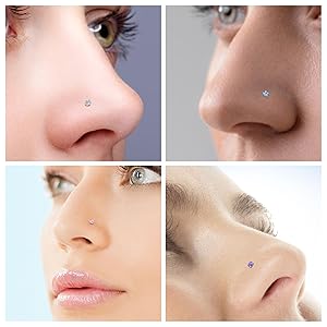 Opal Nose 18g Titanium Nose Ring Nose Stud Ball End Titanium Nose