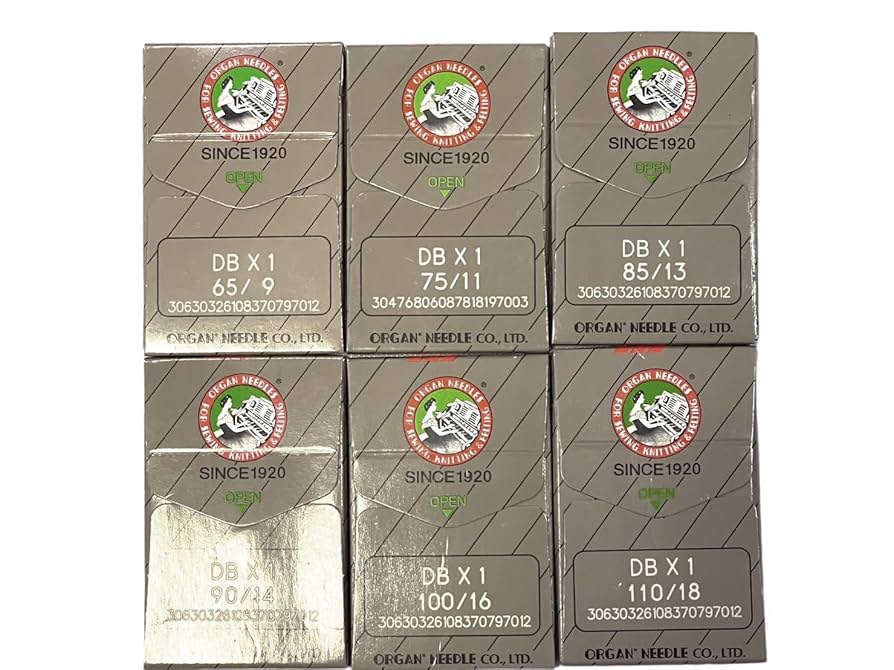 60 PCS Organ Industrial Single Needle DBX1 in Assorted Sizes