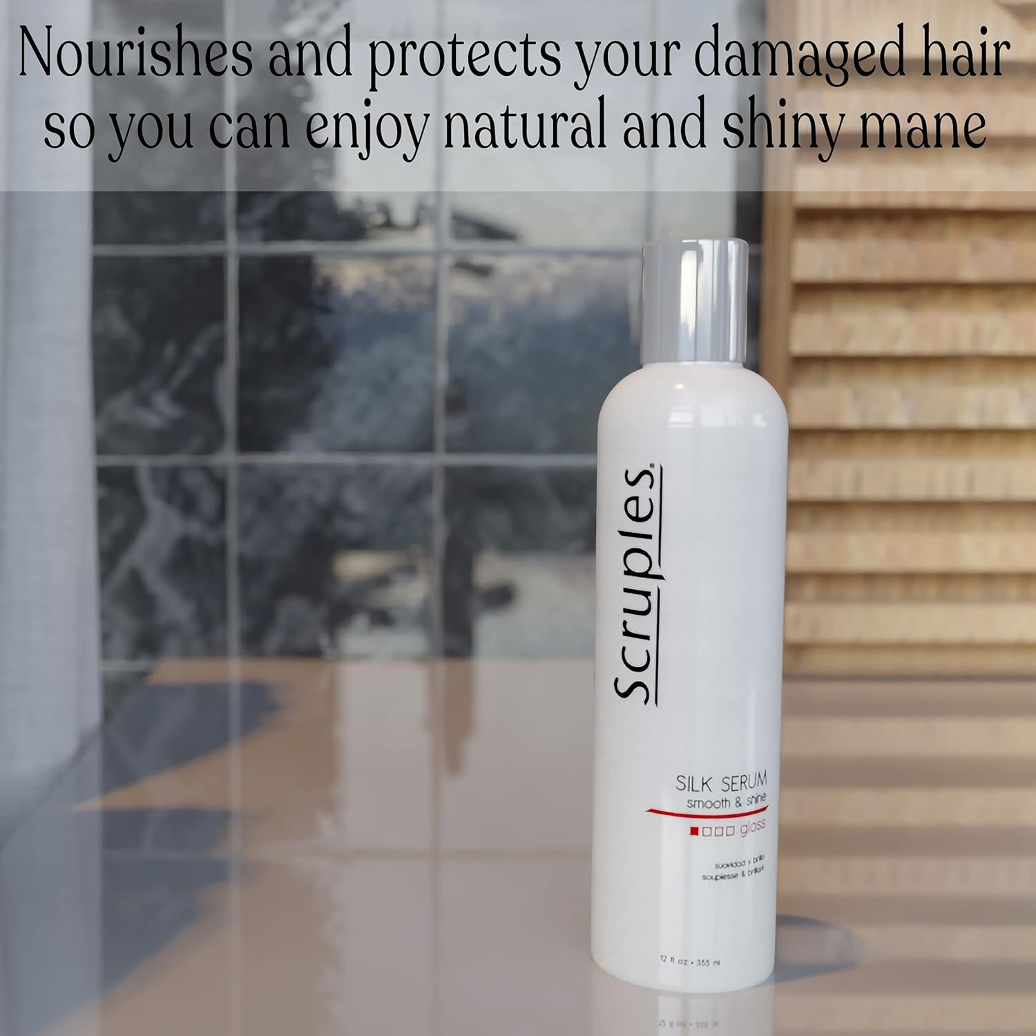 Scruples Smooth & Shine Silk Serum - Lightweight Gloss - Long Lasting Silky Finish to Frizzy, Dry & Dull Hair - Damage and Thermal Protectant - For Men and Women - Any Hair Type