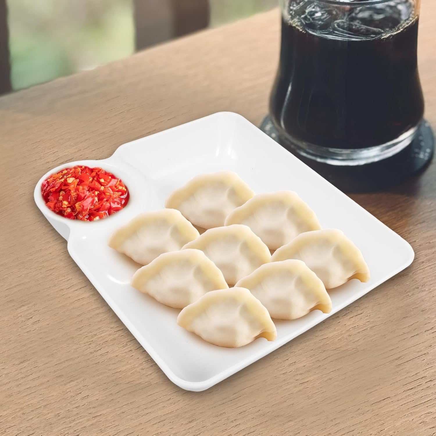 Alipis 8 Piece White PP Divided Chip and Dip Tray for Social Gatherings