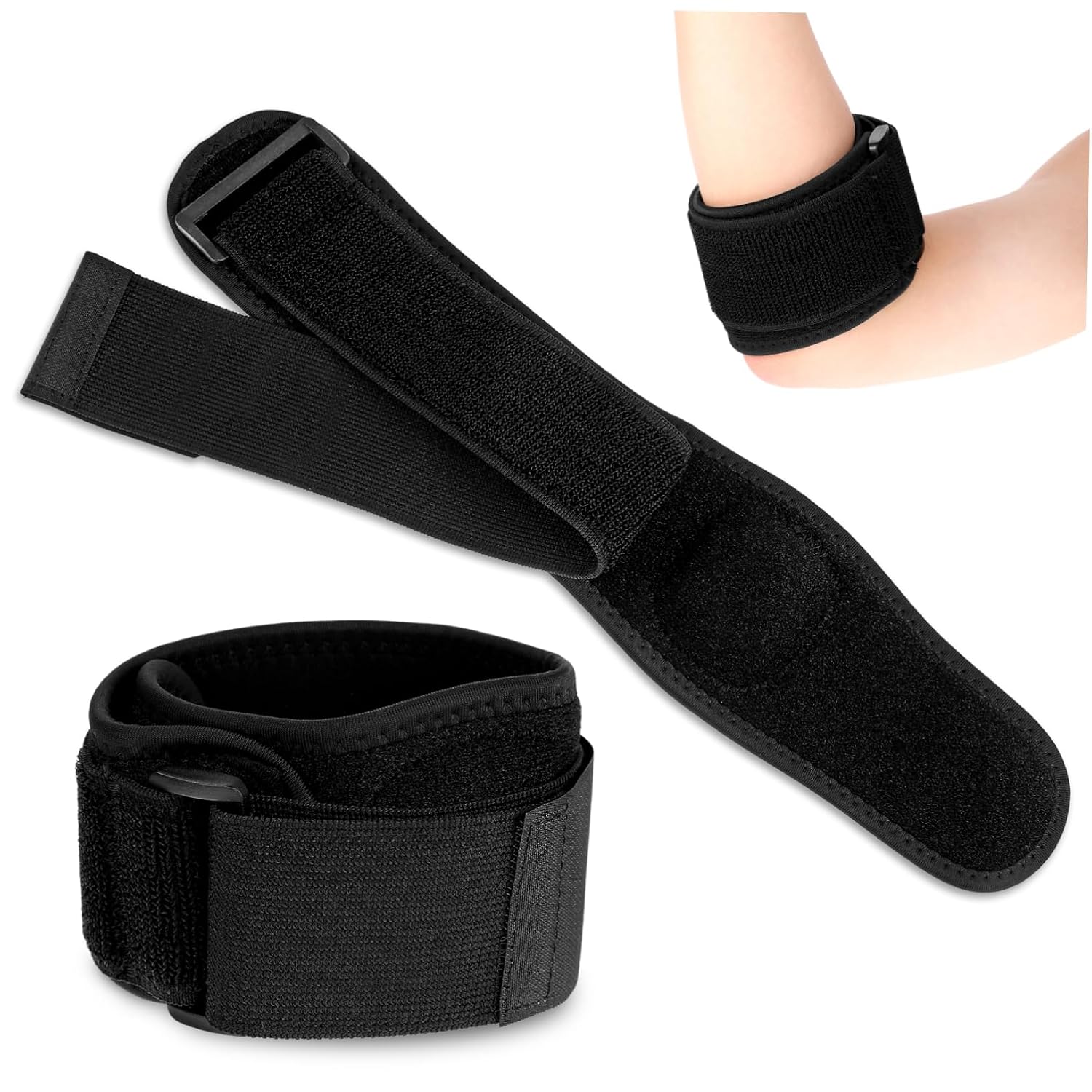 KOMBIUDA 4pcs Adjustable Elbow Brace Sports Elbow Support for Tennis Weightlifting Gym Durable Breathable Comfortable Protection for Men Women