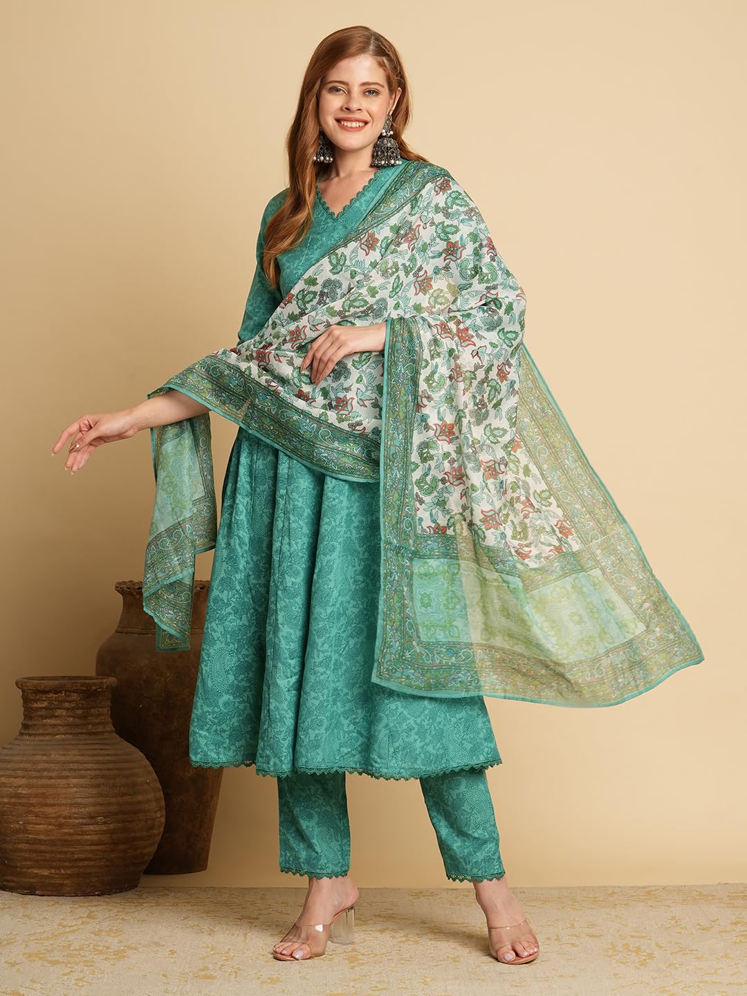 ANNI DESIGNER Kurta pour femme avec pantalon et dupatta