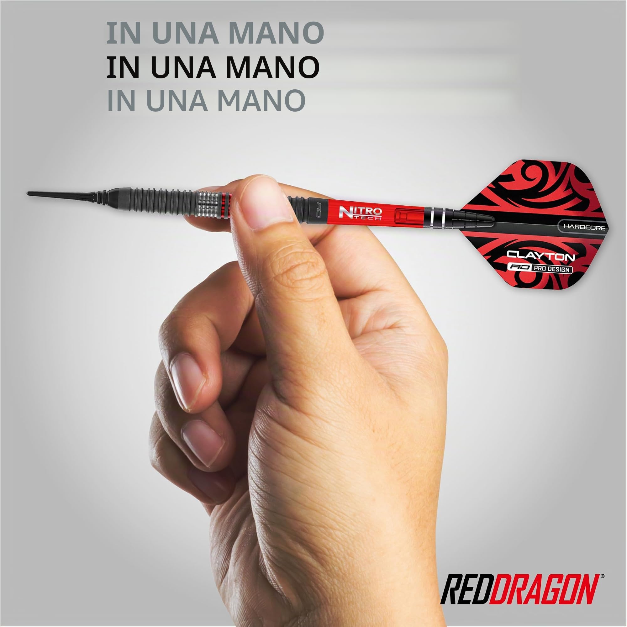 RED DRAGON Darts – Giocatore Professionista - Jonny Clayton Hiraeth Serie - 90% Tungsteno Punta in Acciaio Set di Freccette con voli e aste per Freccette - Disponibile in Punta Morbida e Acciaio
