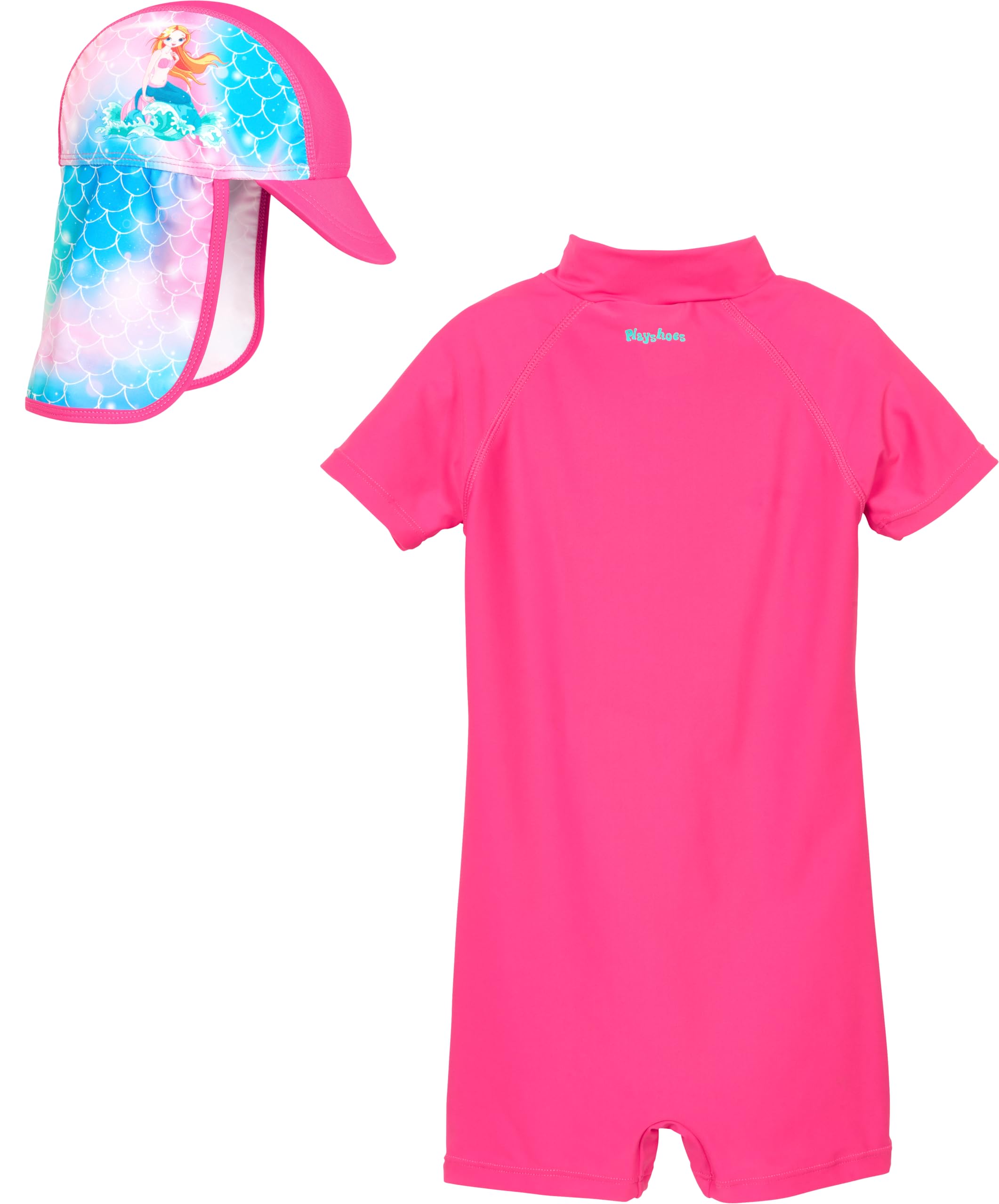 Playshoes Unisex Kinder Schwimmanzug + Mütze Sonnenanzug (2er Pack)
