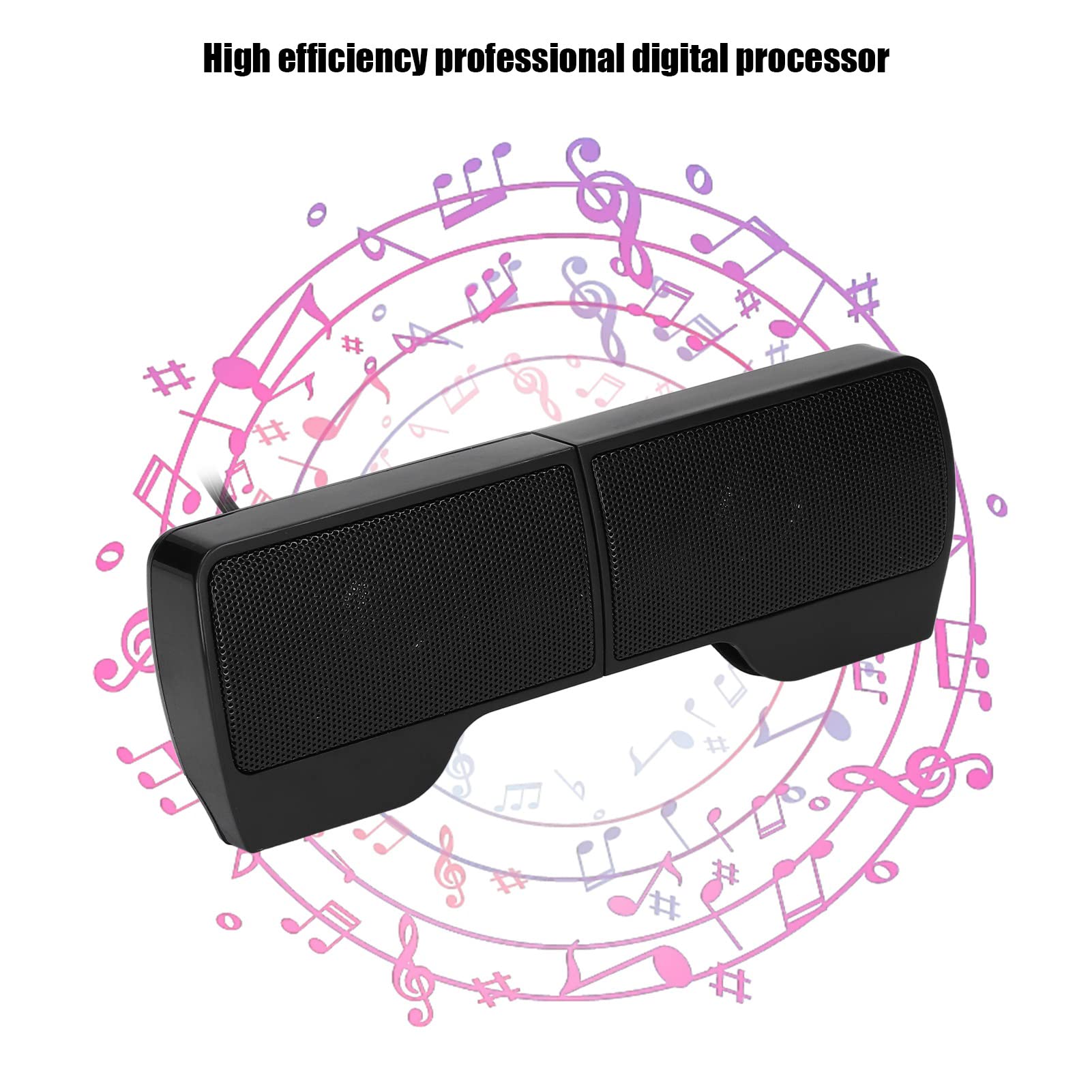 Miriam Song Laptop Speakers, USB Powered, Soundbar, Stereo, Screen Clip, for Monitor, Notebook, Tablets, TV, Professional Design, Clear Sound, Easy to Use, ABS, 189G