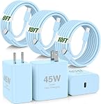 45W Chargeur Super Fast USB C,paquet de 3 USB C Bloc chargeur avec 10/10/6FT Type C câble charge rapide pour Samsung Galaxy S26 S25 Ultra S26+/S24/S23/S22/S21, Android, tablette Galaxy, iPhone 17/16/15 Pro Max
