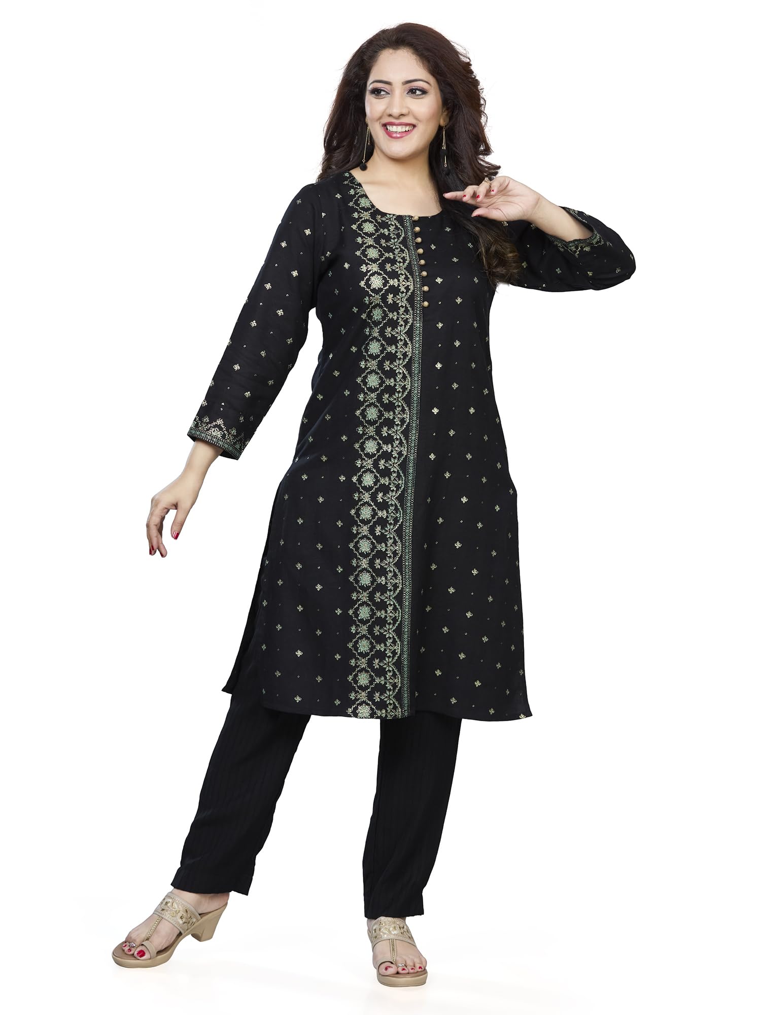 sanaa Women's Printed Cotton Kurta | 3/4 Sleeve, Round Neck | at 599 Only!-picture-30