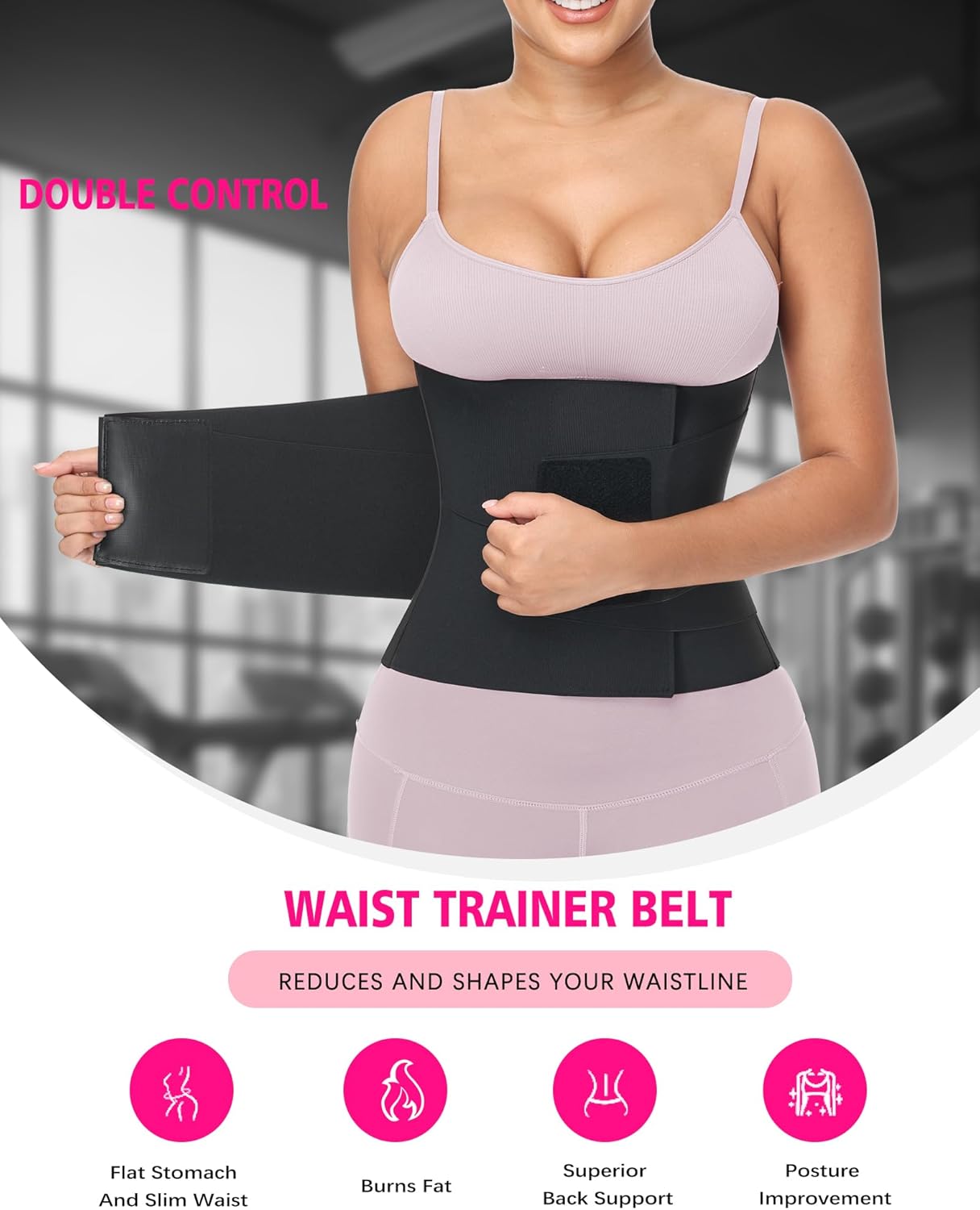 Waist Trainer for Women Lower Belly Fat Control - 3-Segment Triple Wrap Cincher for Postpartum Recovery, Sweat - Image 2