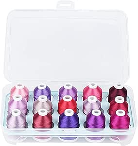 Amazon.com: Simthread Machine Embroidery Thread with Storage Box 1000M ...