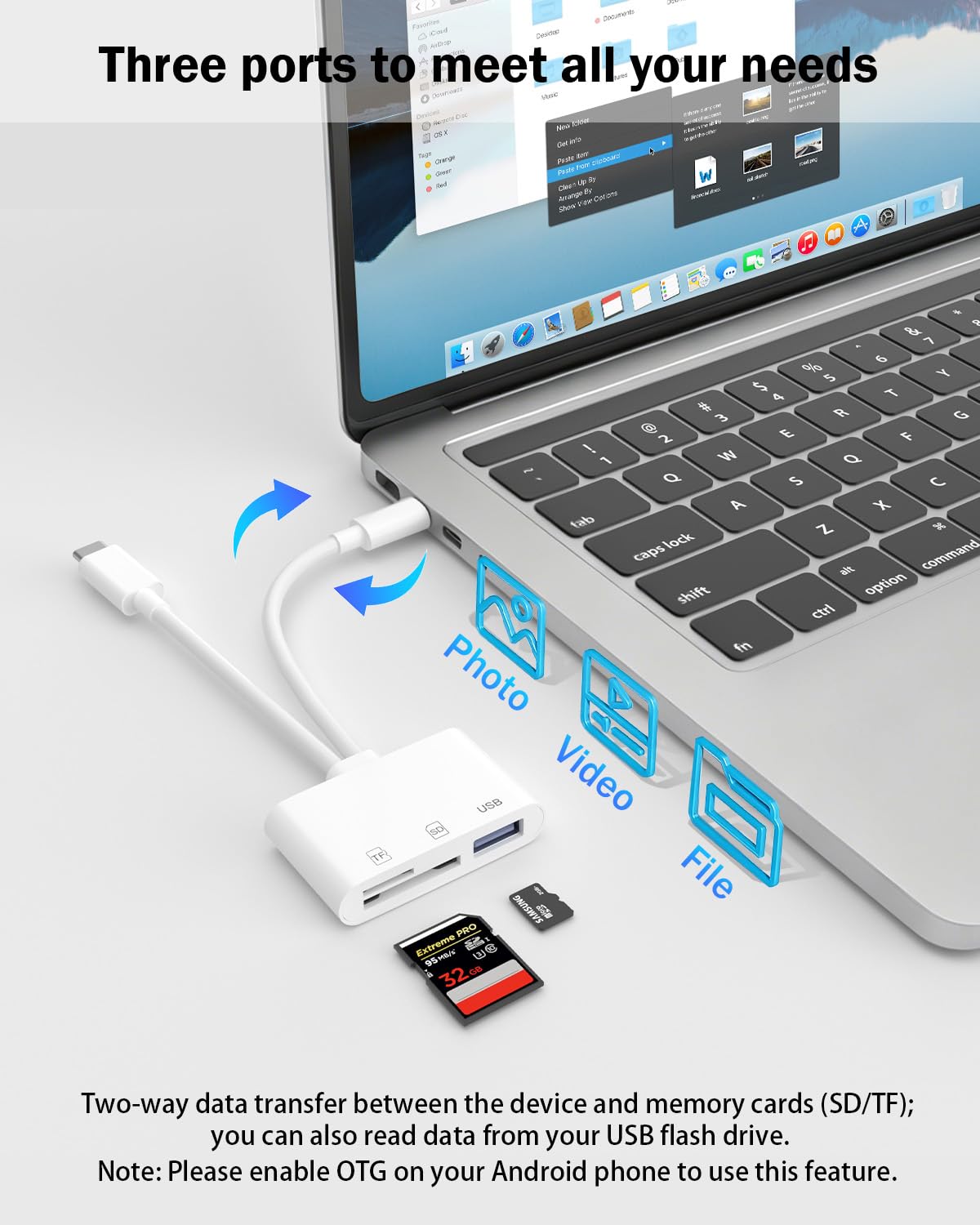 [Certificato Apple MFi] Lettore di schede SD per iPhone e iPad, USB C e