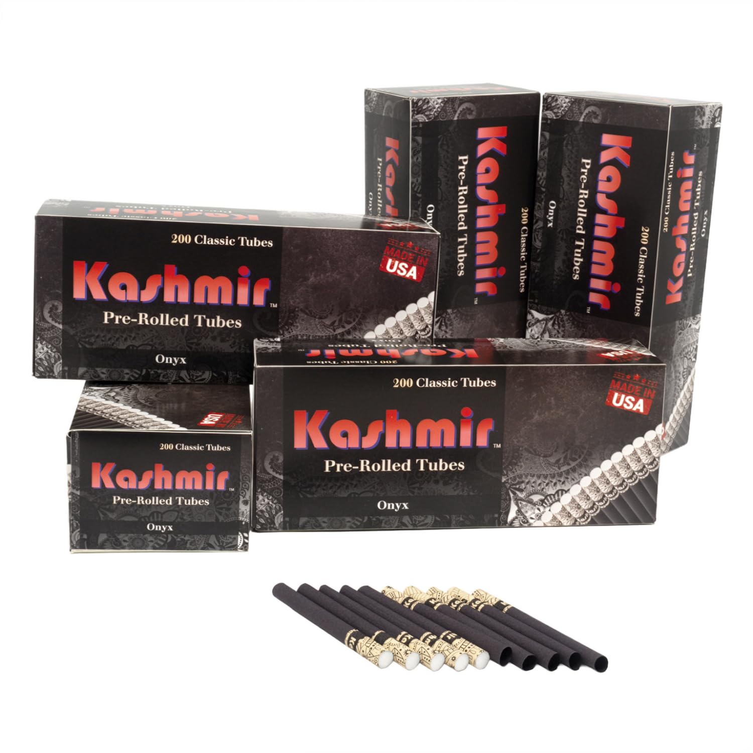 Kashmir Cigarette Tubes Onyx Series 1000 Count 200pcs X 5