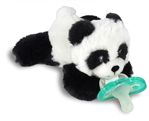 RaZbaby RaZbuddy JollyPop - Soporte para chupete con chupete extraíble para bebé, 0 meses y más, sin bisfenol A (Panda)