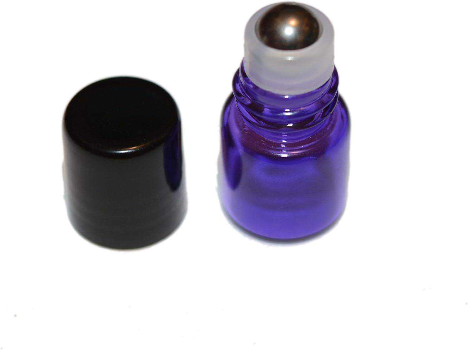 100pcs 1mL (1/4 dram) Purple Mini Glass Stainless Steel Roller Bottle 1cc Purple Sample Vial Small Essential Oil Bottle Travel Must + one 7 Chakra Bracelet Volcanic Lava for Essential Oil diffusing