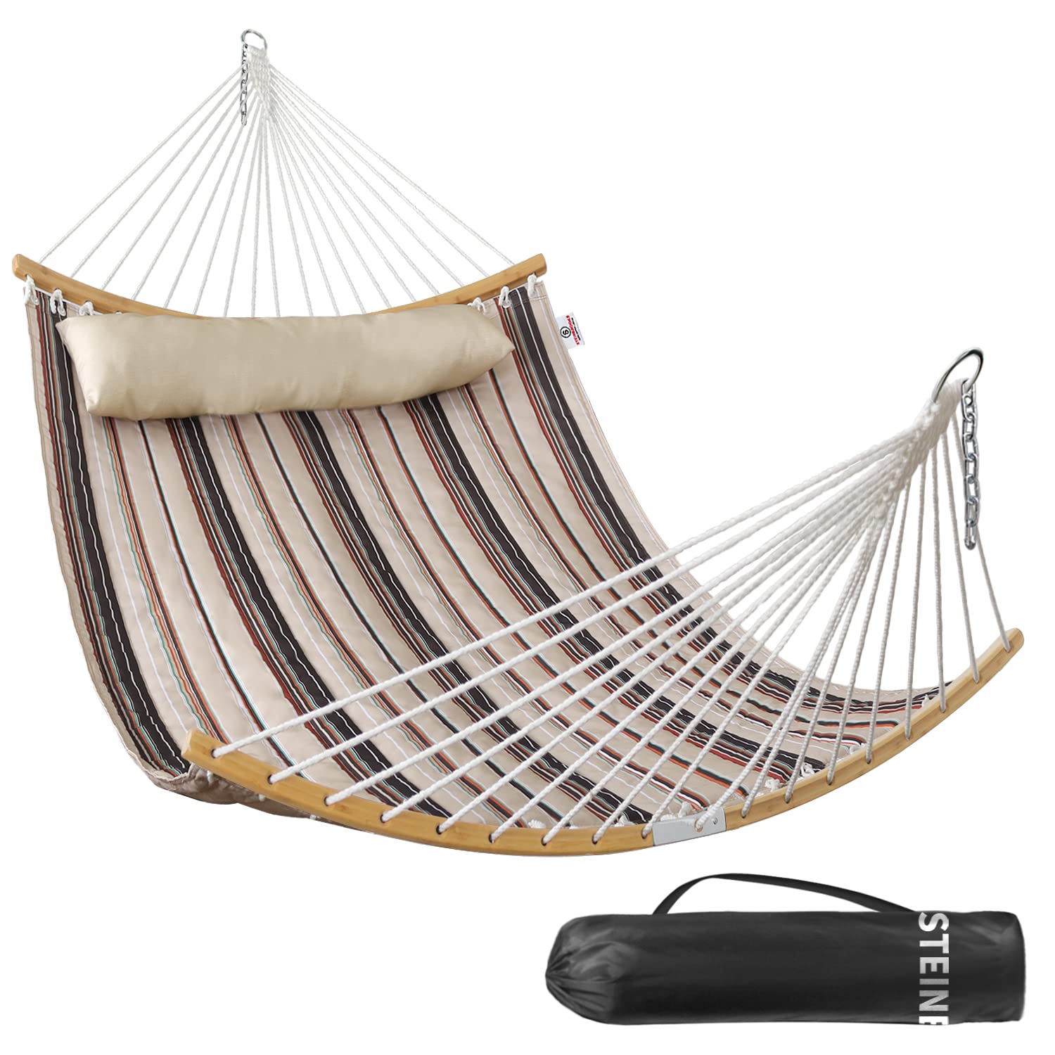 Amazon.com : Double Hammock, 11 FT Quilted Fabric 2 Person Hammock