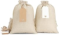 Vista 9 de Tapleap Bolsas de arpillera de 5 x 7 con cordón, 30 bolsas de regalo para envolver recuerdos de Pascua, manualidades, velas, recuerdos
