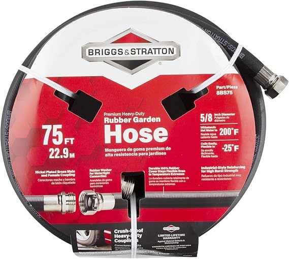 Briggs & Stratton 8BS75 75Foot Premium HeavyDuty Rubber Garden Hose