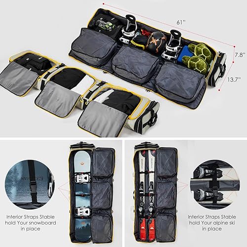 Miniatura 6 de XCMAN Bolsa de snowboard con ruedas de longitud ajustable