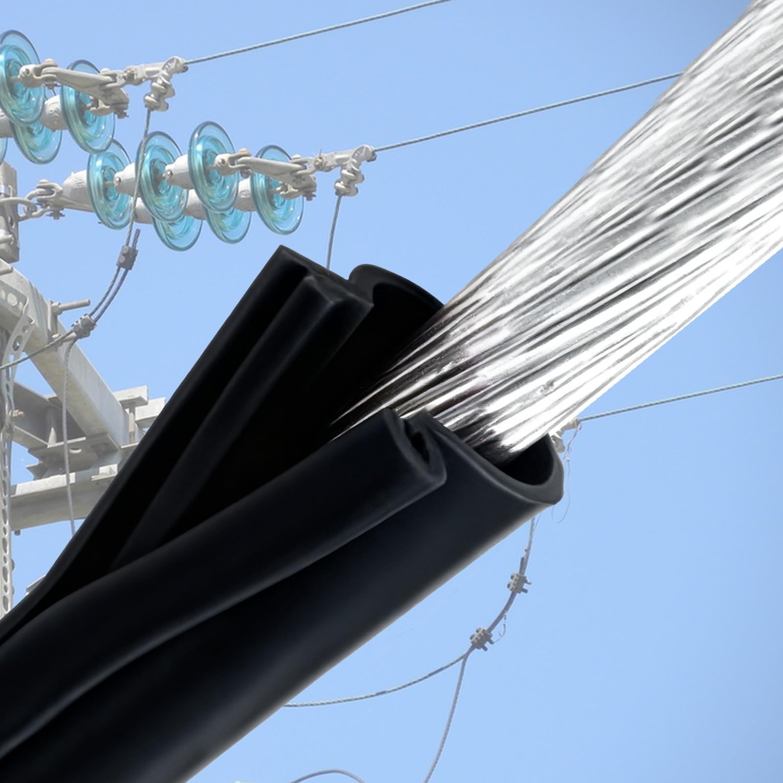 Silikonowa osłona przewodu wysokiego napięcia 35KV Rurka izolacyjna do naprawy kabli elektrycznych, czarna, 1 szt(ID 12mm/0.47inx6ft/2m)