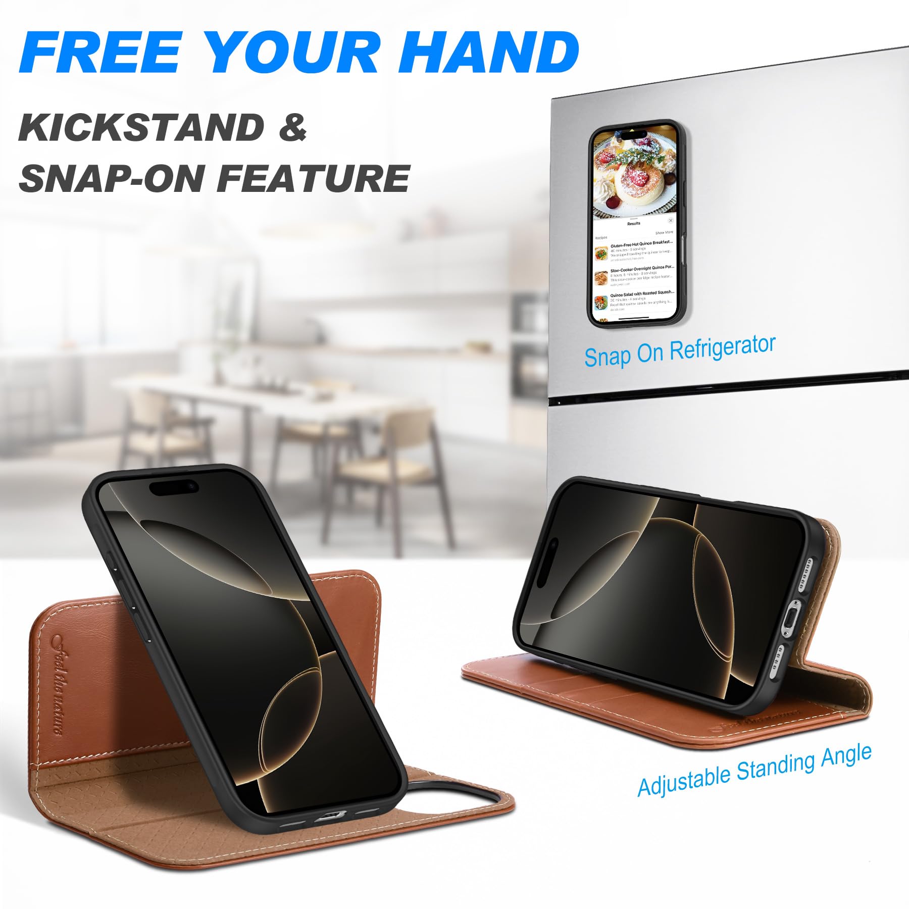 SHIELDON Wallet Case For IPhone 13 Pro Max, Shockproof Genuine Leather Magnetic Case, Card - View #7