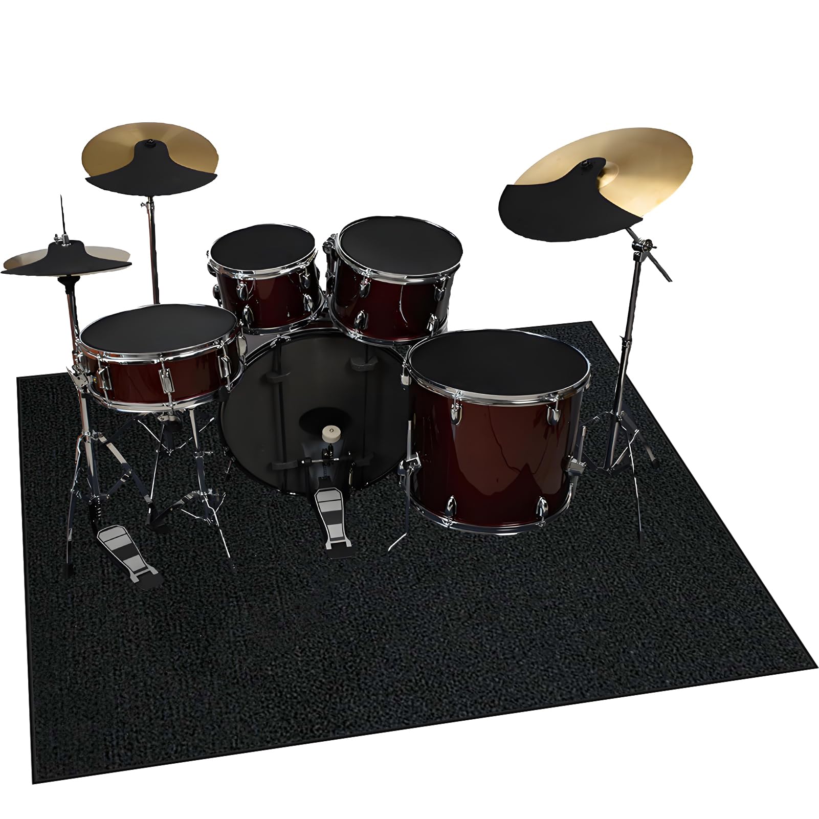 Tappeto per Batteria, Tappetino per Batteria e Percussioni 120 x 70 cm Tappeti Rettangolari Antiscivolo per Batteria Elettroniche Rullante Acustica Grancassa, Tappeto a Tamburo Insonorizzato