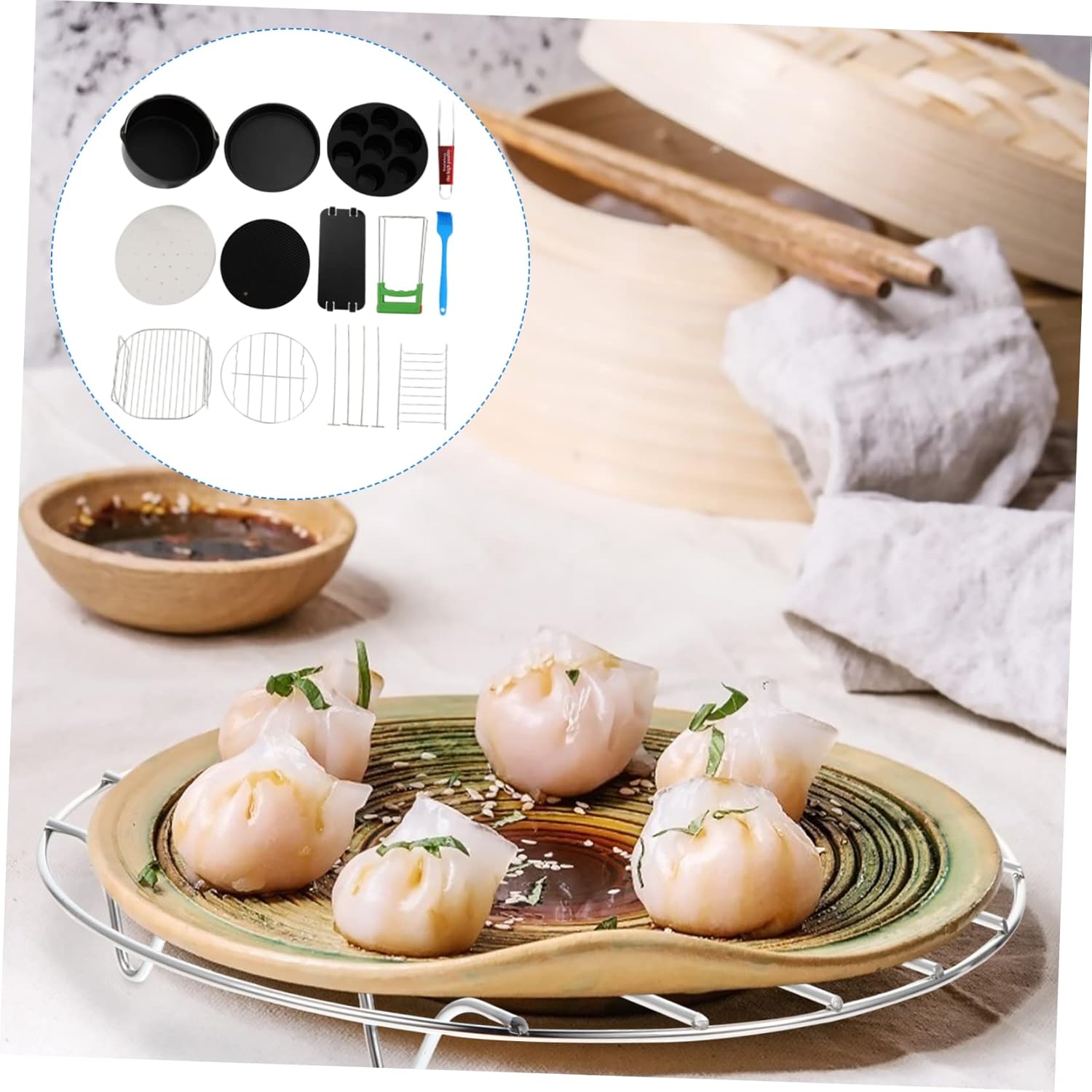 13pcs Carbon Steel Baking Basket Toast Rack Set Pizza Pan Frying Tools Baking Set Cake Molds