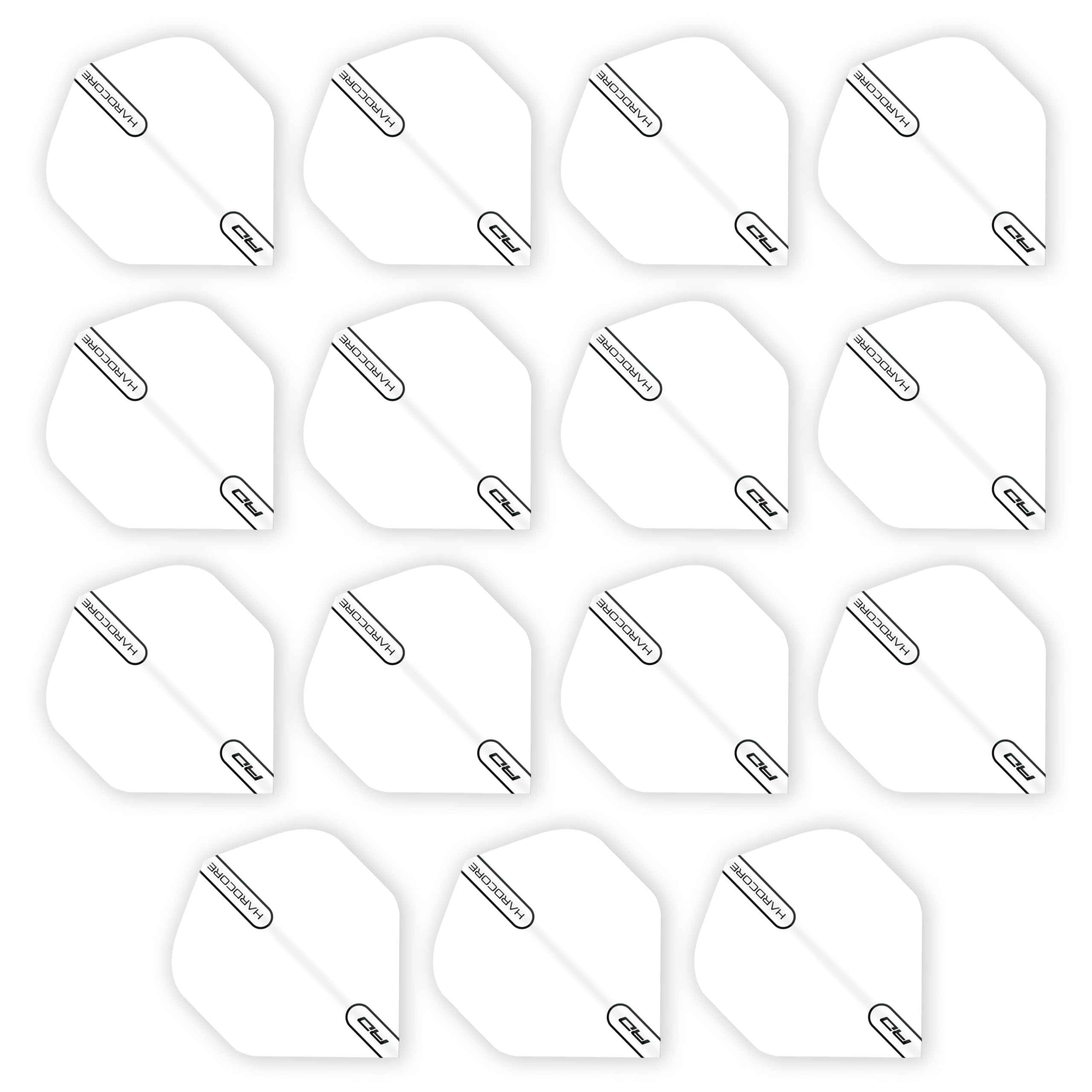 RED DRAGON Hardcore White Extra Thick Standard Dart Flights - 5 Sets Per Pack (15 Dart Flights in Total)