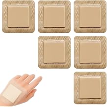 6 Pcs Silicone Border Dressing for Wounds, 10 X 10 cm Highly Absorbent Breathable Waterproof Foam Dressings