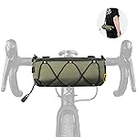 Rhinowalk Bike Handlebar Bag, Bicycle Front Bag Shoulder Bag Storage Bag with Shoulder Strap for Road Mountain Bike Cycling Travel (Green)