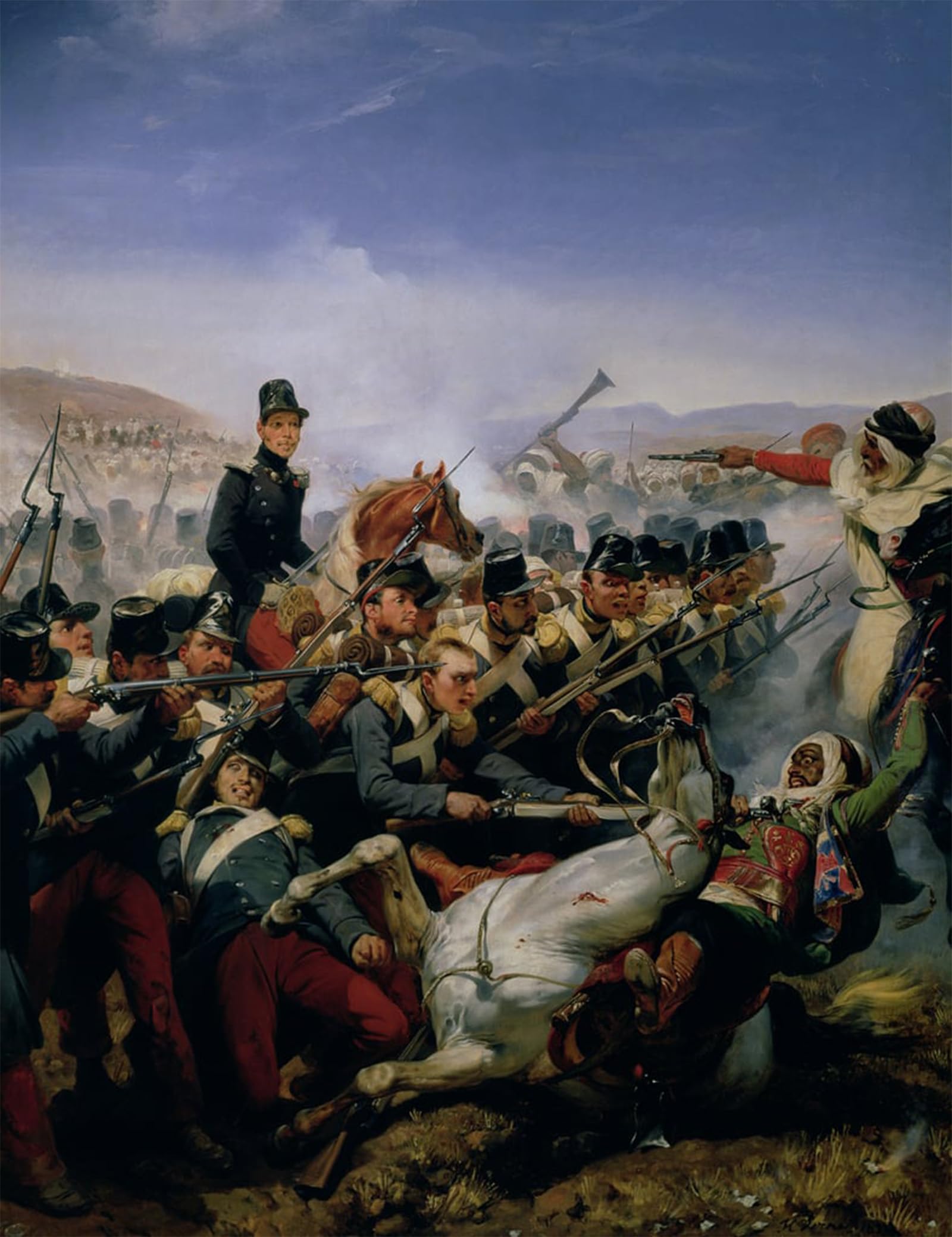 ARTXLXXBN Famous Art Print Poster Vintage Wall Art the Battle of Somah by Emile Jean Horace Vernet Canvas Art Poster for Home Decor 60x90cm