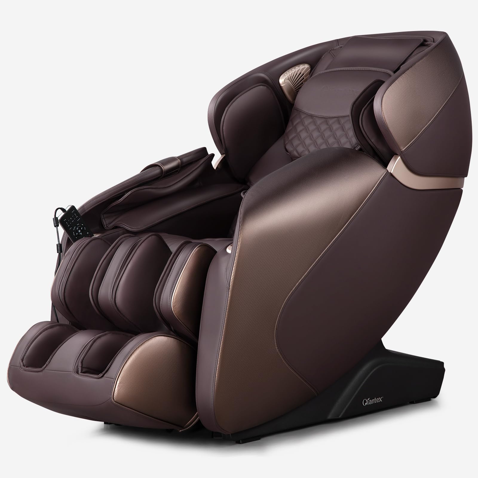 COSTWAY Sillón de Masaje de Cuerpo Completo, Silla Shiatsu Gravedad Cero con Sistema de Masaje de Aire y Calefacción Incorporado, Reclinable con Control de Voz y Altavoz Bluetooth (Marrón)