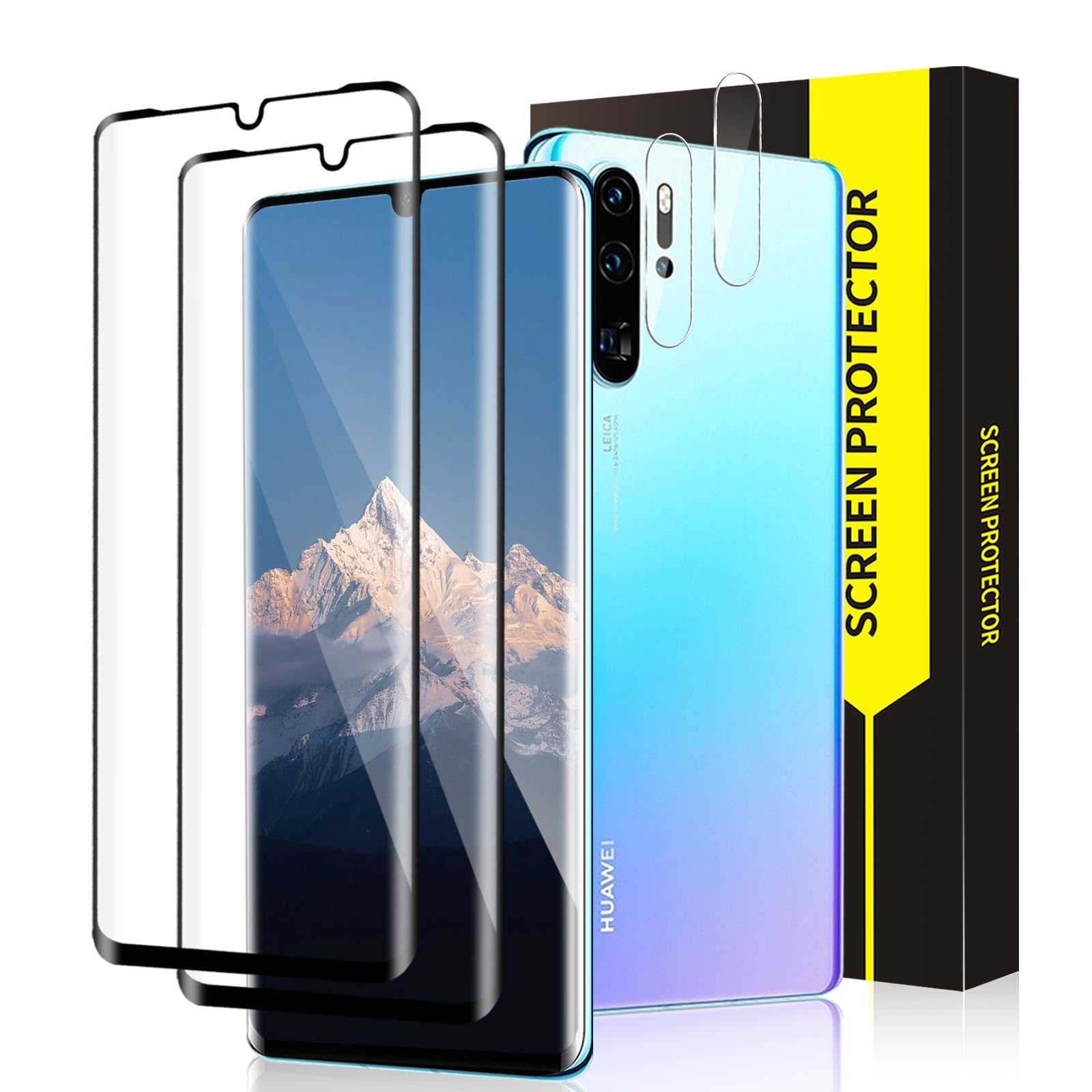 Cable Leader 2+2 Stück Schutzfolie für Panzerglas für Huawei P30 Pro, Ultra-HD Anti-Kratzer Full Coverage Bestnote Schutz P30 Pro Displayschutz Folie, 9H Härte Extrem Widerstandsfähig Glasschutzfolie