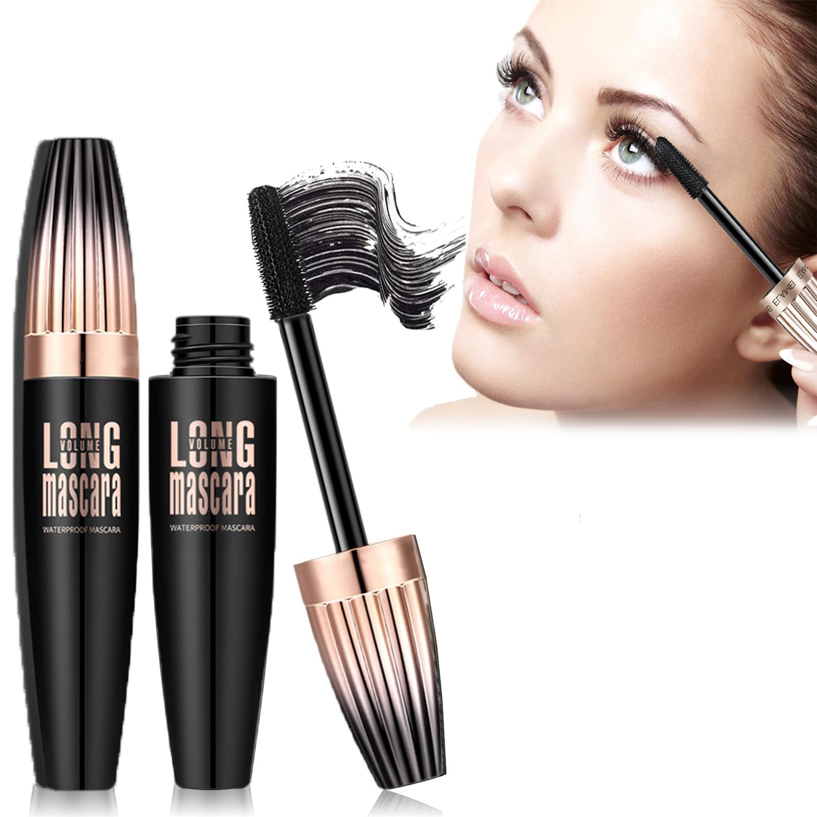 My Amazing Lashes 4D Silk Fiber Mascara - Waterproof, Volume and Length, Plump and Enlarge Eyelashes, Black Liquid Lash Extensions, Long Lasting (2)