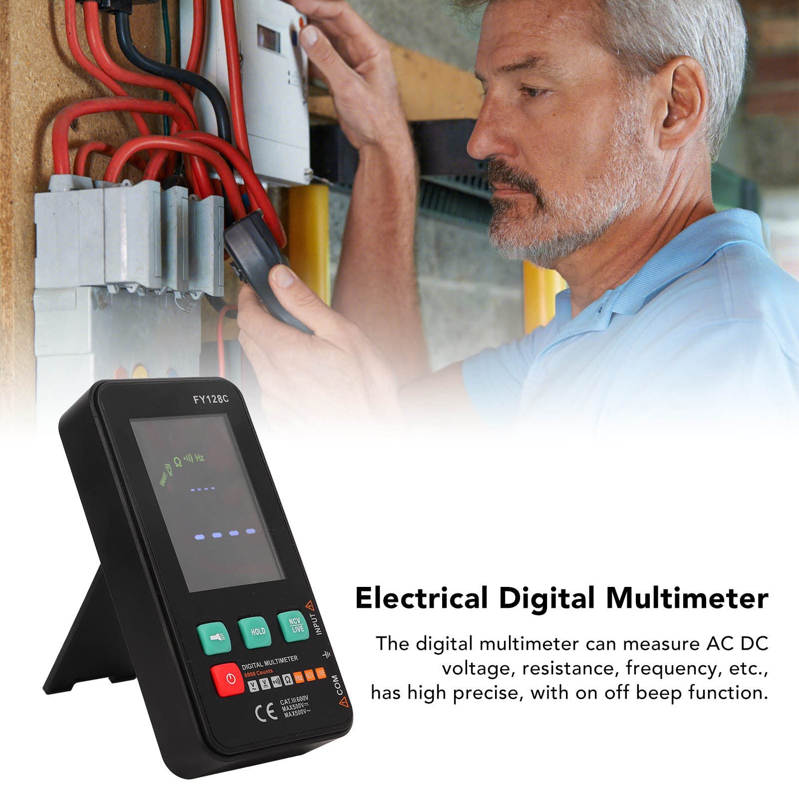 Multímetro Digital Medidor de Corriente de Voltaje Portátil Ultradelgado de Alta Precisión para Electricistas 123x61x24 Mm