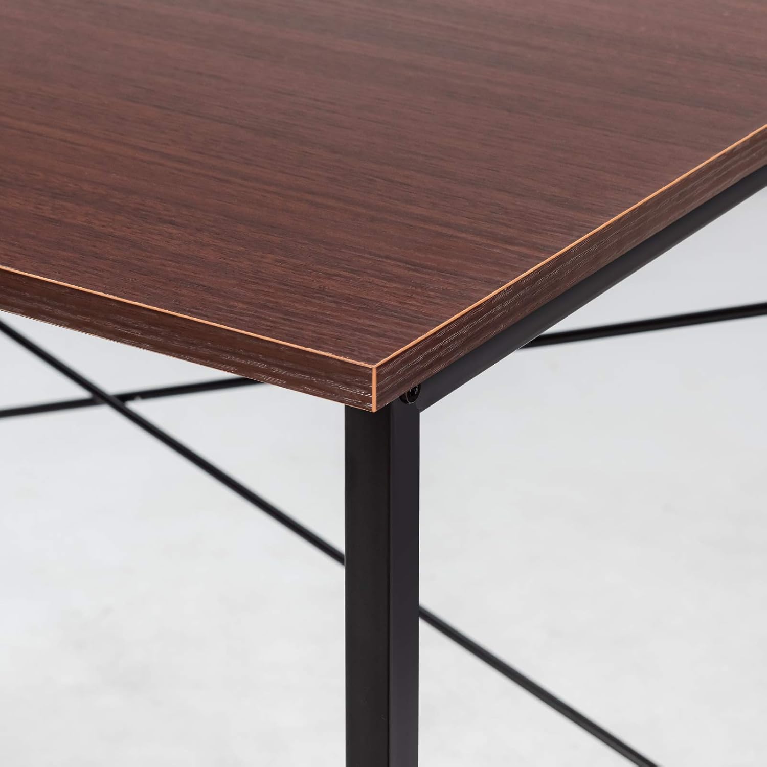 Computer Desk Table, 47" Home Office Computer Desk with Storage Bag, Study Desk Writing Desk for Small Space, Bedroom, Living Room (Dark Brown)