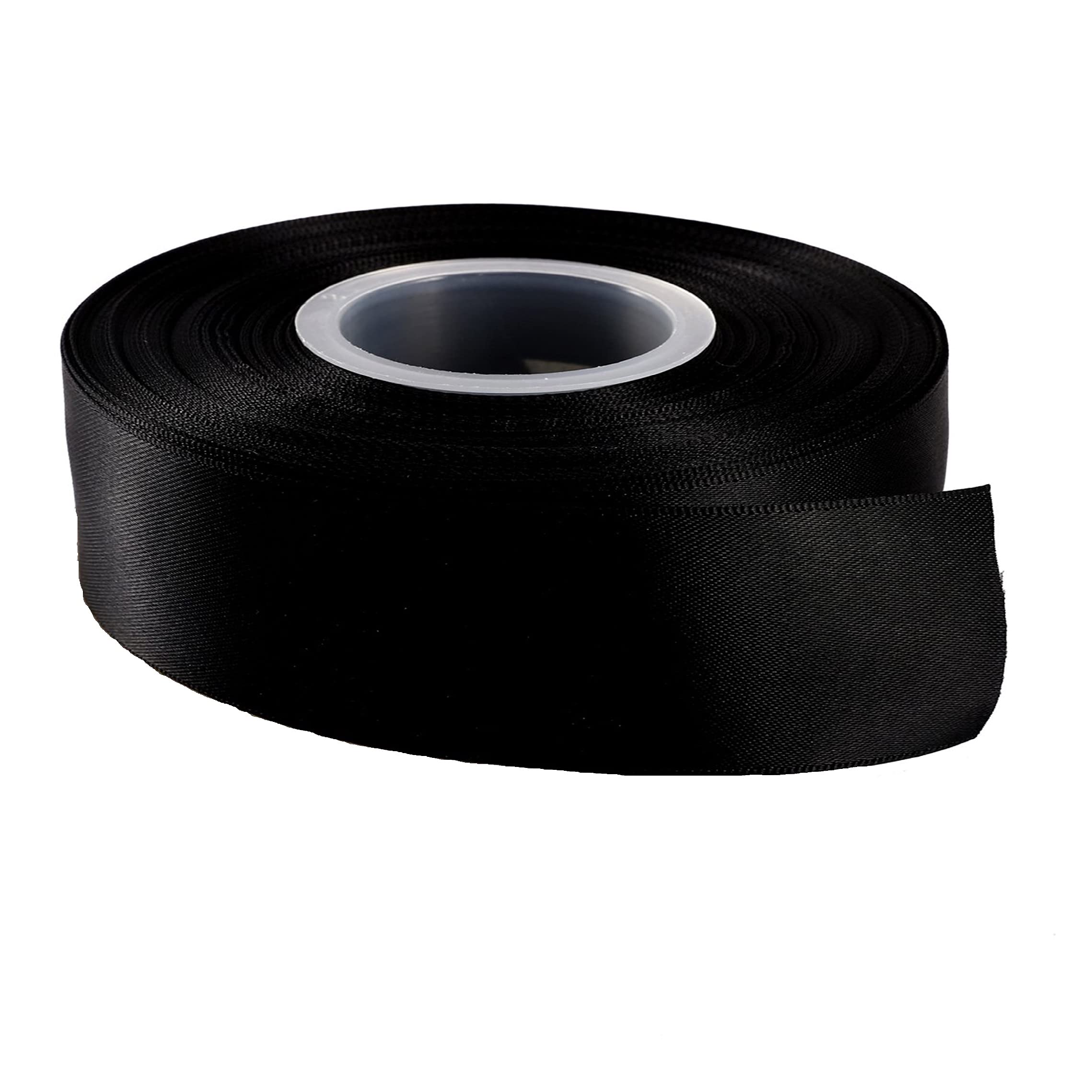 Double Faced Satin Ribbon -23 Metre, Perfect for Wedding, Gift Wrapping, Sew Party, Decoration, Christmas, Crafts, Bows Car, Hairs, DIY, Bouquets, Cake (25mm X 23 Metres, Black) — image 1
