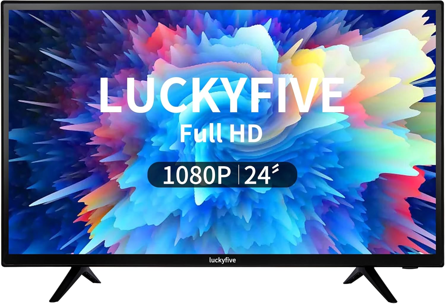 luckyfive 24-Inch Full HD Smart TV: Android TV with Wi-Fi, Bluetooth, Google Play, and Access to Netflix, Disney+, YouTube, VESA Available, Plus Local and Digital Channel Support