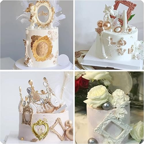 Miniatura 5 de MIYAHOUSE Marcos de fotos de silicona, marco de fotos, molde de fondant, estilo barroco, moldes para decoración de pasteles, chocolate, caramelo,