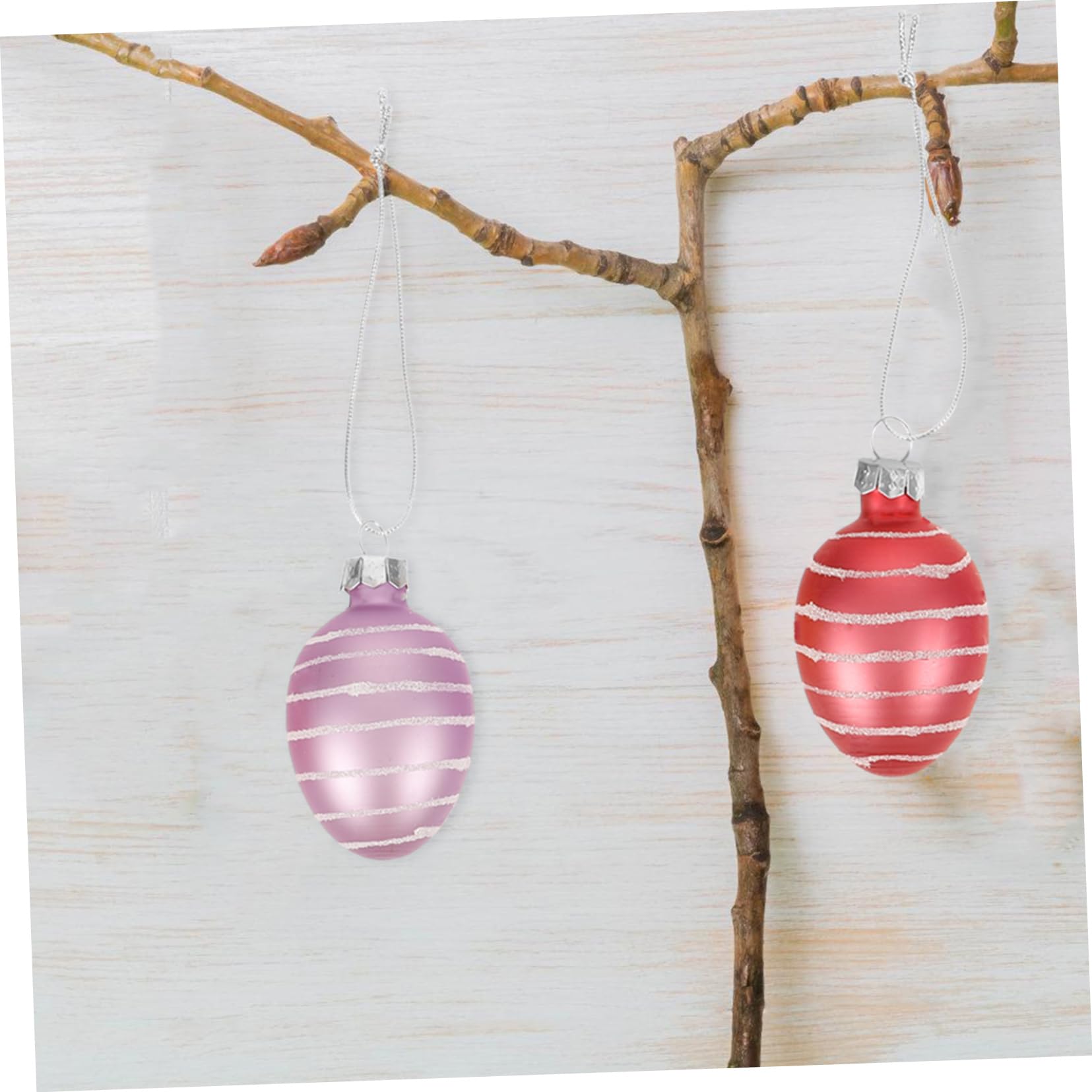 PartyKindom 2 Sätze Glas-Ei-anhänger Eier Vogelnest Easter Egg Decoration Ostern Osterpräsent Hängende Osterdekoration Exquisite Osterdekorationen Zum Aufhängen 12 Stück * 2