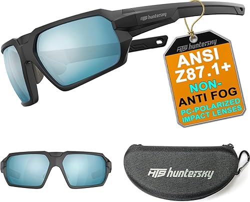 Protección contra impactos tácticos balísticos antivaho gafas de tiro de grado militar rango Airsoft Q37 Bk No antivaho Blanco Azul Polarizado
