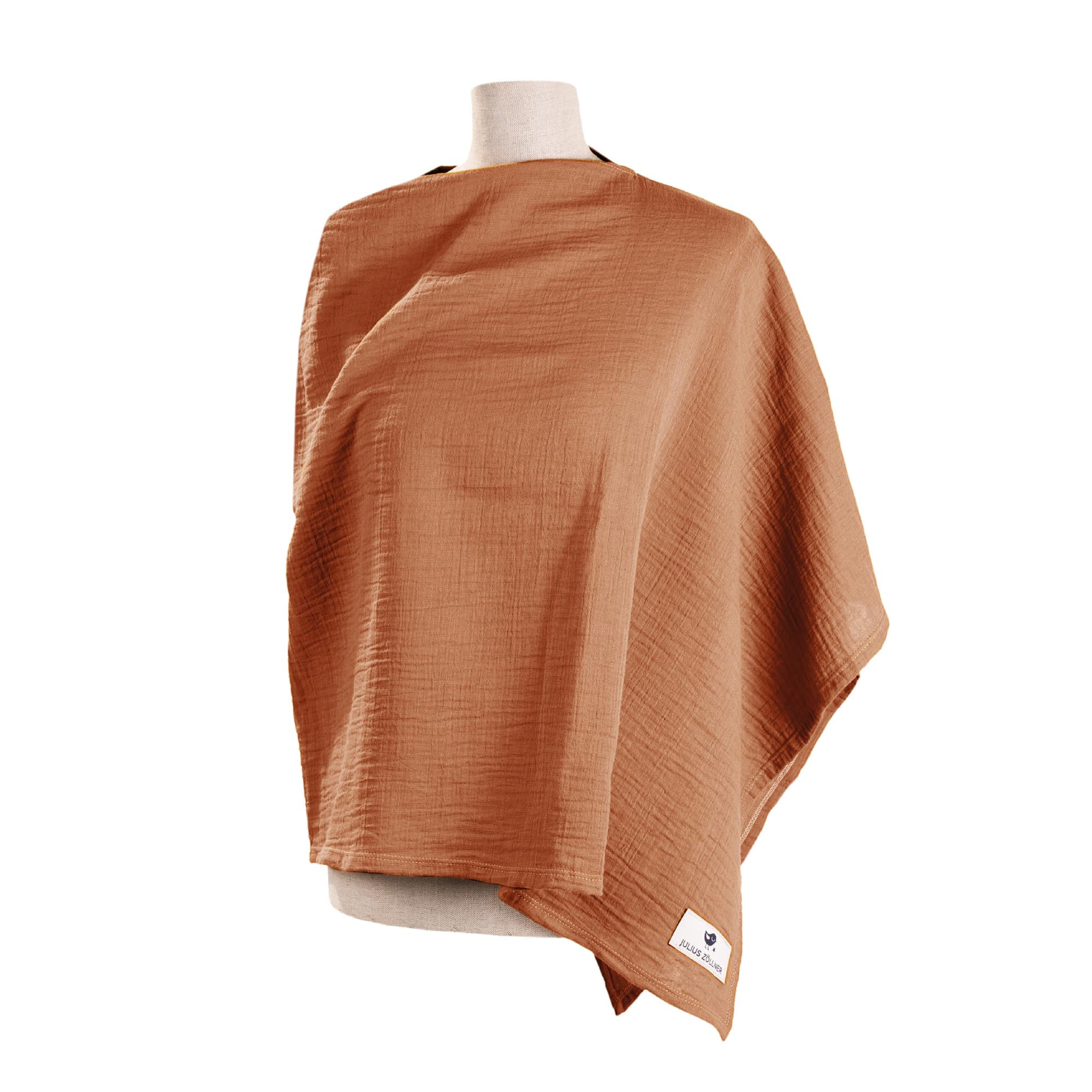 Julius Zöllner Stilltuch aus 100 Prozent Musselin-Baumwolle, OEKO-TEX STANDARD 100, Made in Germany, Rost
